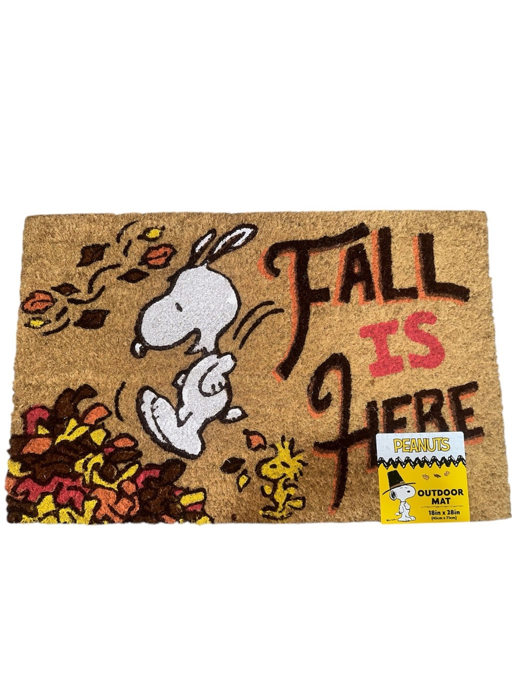 Peanuts Snoopy 'Fall Is Here' Doormat - Brown, White, Red, Orange, Yellow